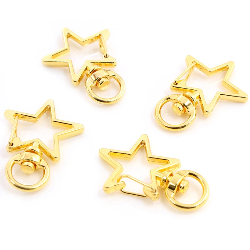 Cat Heart Snap Hook Clips, 10pcs Keychain Supplies