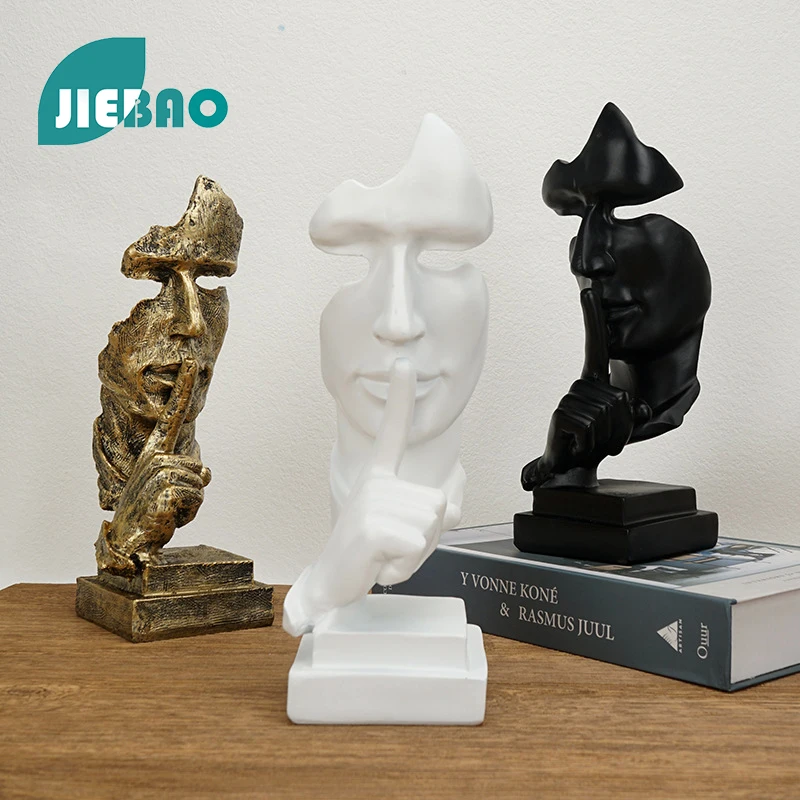 

Mask Silence Do Not Speak Resin Statue Nordic Abstract Ornaments For Figurines Interior Sculpture Room Home Decor