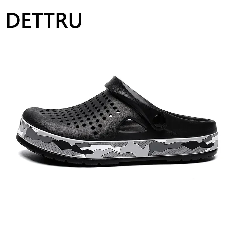 Detru-zuecos de marca para Hombre, sandalias informales de EVA, ligeras, coloridas, para verano y playa