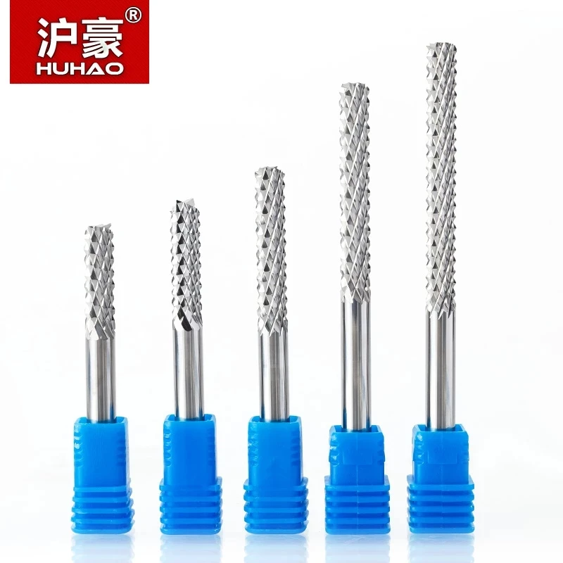 HUHAO – fraises en carbure de tungstène pour machine à graver, 3.175mm, 4mm, 6mm, 1 pièce