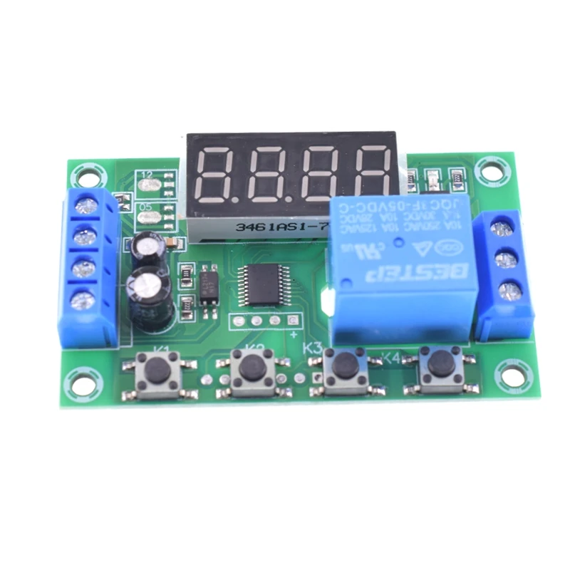 YYC-2S delay time relay module LED Display Adjustable Programmable 5V12V24V fixed time decoupling pulse cycle power off trigger