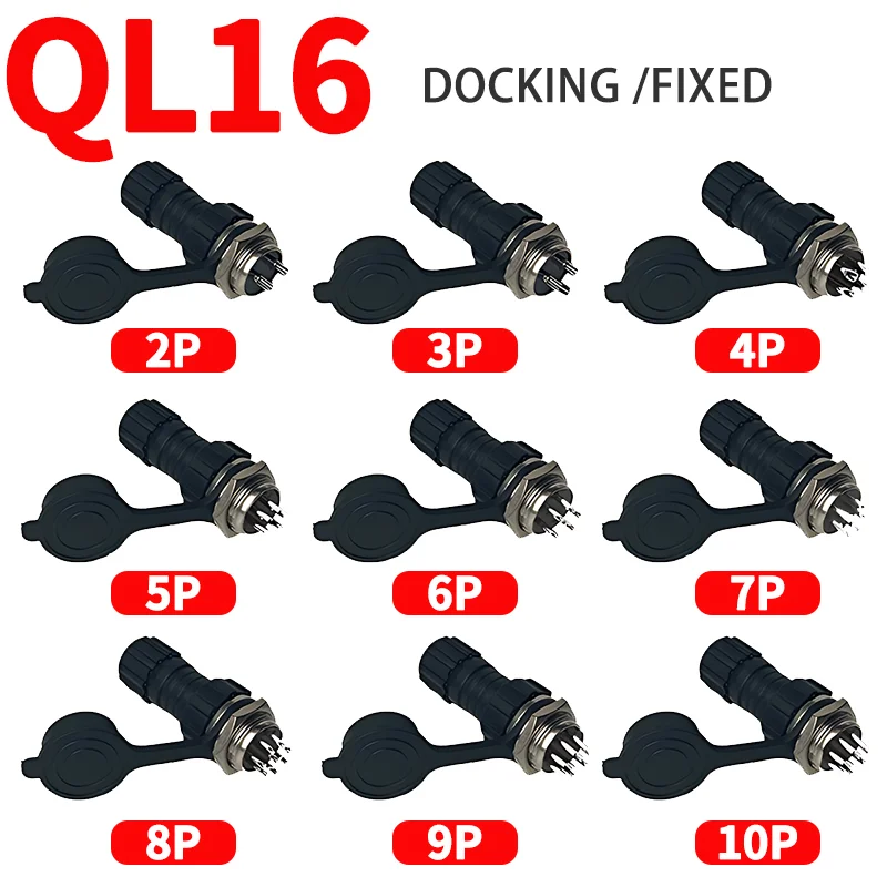 

5/10/100 Sets QL16/GX16/M16 2 3 4 5 6 7 8 9 10 P Plastic Male Female Docking Aviator Aviation Plug Socket Circular Connector