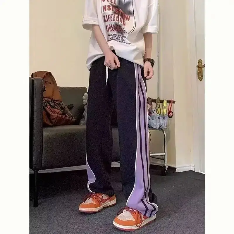 

American Straightleg Casual Pants Men's Hong Kong Sle Split Youthful Vitali Sle Eighteen Pants Autumn Winter Collection