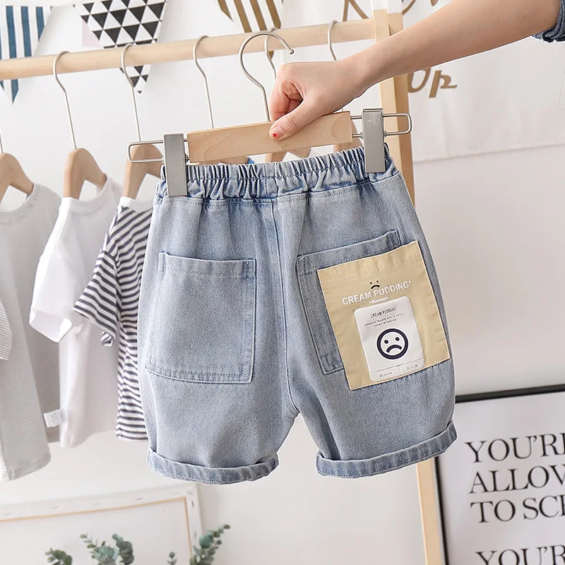 

Kids Clothes Boys Baby Denim Shorts Knee Length Pants New Children's Summer Thin Middle Pants Boys' Clothing
