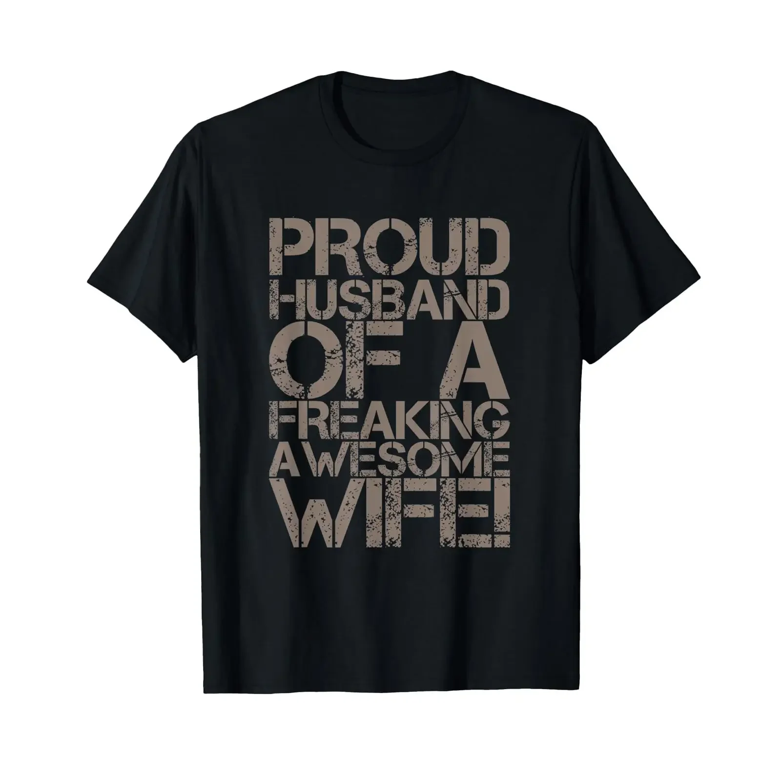 Lustiges Zitat für Ehemann mit Aufschrift Proud Husband Of A Freaking Awesome Wife T Shirt vintage Washed homme Soft