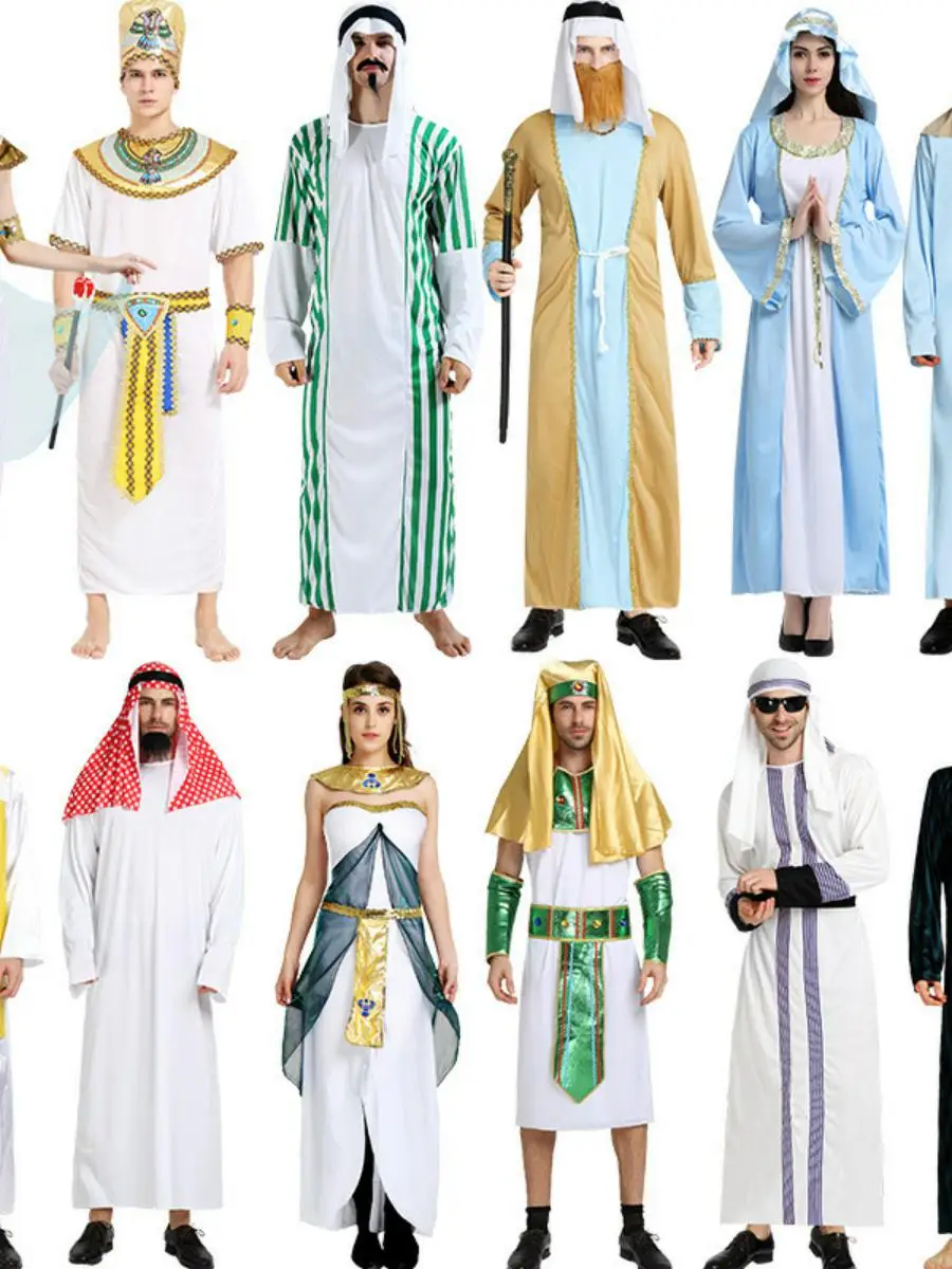 أزياء الهالوين العربية S Dubai رداء طويل سريع الأبعاد للرجال أزياء المسرح الوطني التقليدي للنساء...