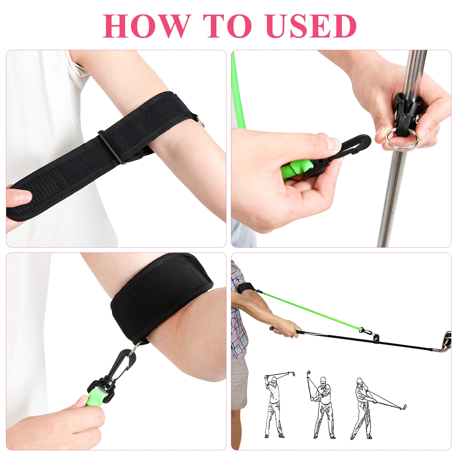 

Golf Swing Trainer Cloth Latex Material Durable Quality Assurance Practical Design Storage Beginner Assistant Men Women Golf