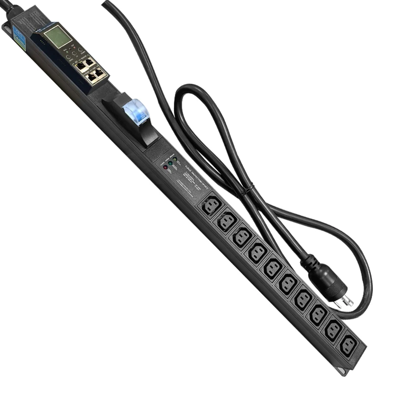 L6-30P enchufe C13 de 10 bits PDU inteligente SNMP Telnet monitoreo voltaje y corriente interruptor de aire toma de corriente de aleación de aluminio