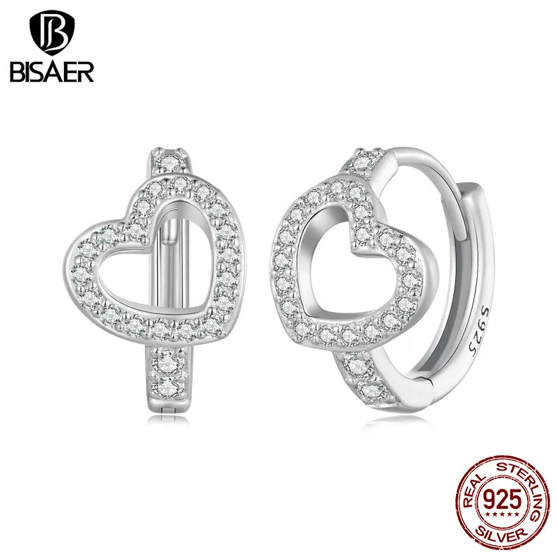 

Женские серьги-кольца из серебра 925 пробы, с цирконом