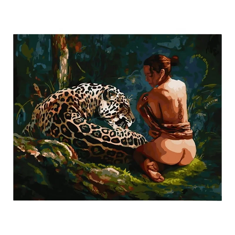 Pintura al óleo de chica hermosa Sexy desnuda para adultos, Kit de pintura por número, obra de arte, decoración