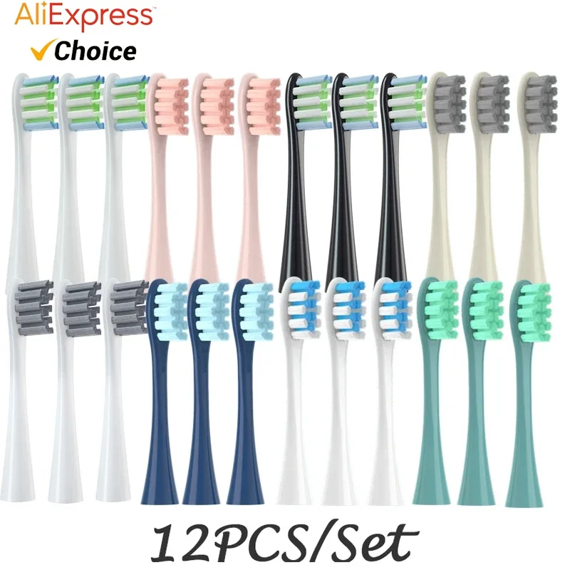 12PCS Vacuum Sealed Packed Replacement Brush Heads for Oclean X PRO/ Z1/ F1/ One/ Air 2 /SE Soft DuPont Deep Cleaning Nozzles