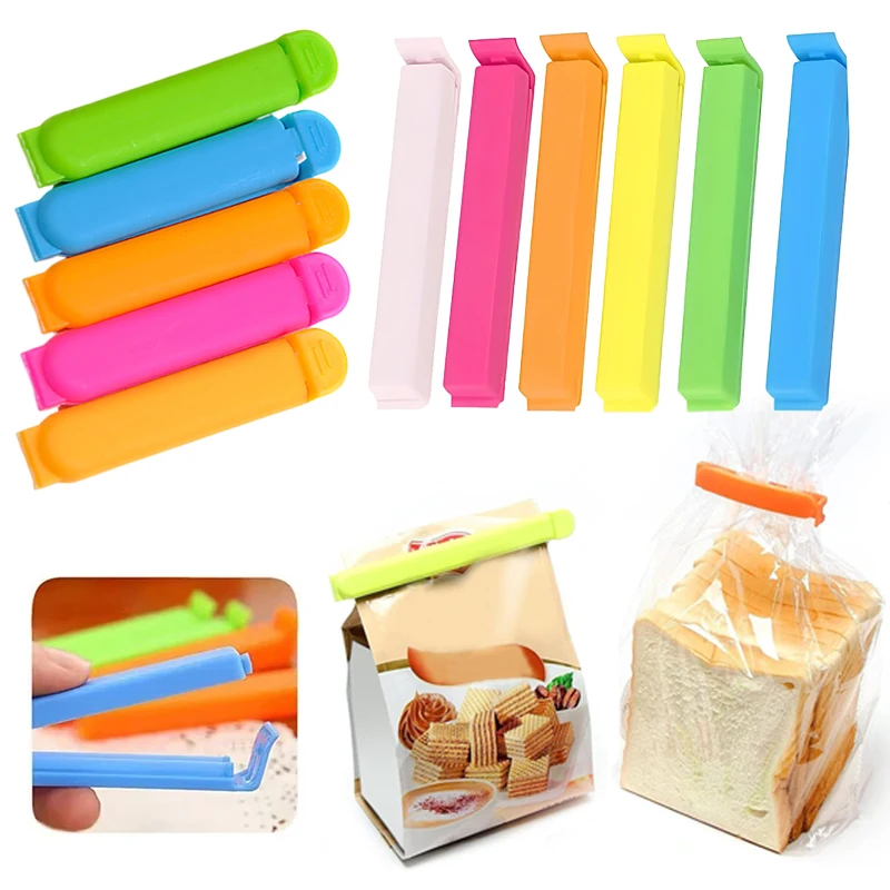

10/20Pcs Kitchen Storage Food Snack Seal Sealing Bag Clips Sealer Clamp Plastic Tool Kitchen Accessories Portable Bulk TMZ