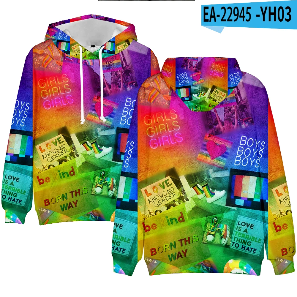 Harajuku Youthful LGBT Pride Month Love Wins 3D print Hoodies Sweatshirts Men/Women Sweatshirt Casual Long Sleeve Pullovers