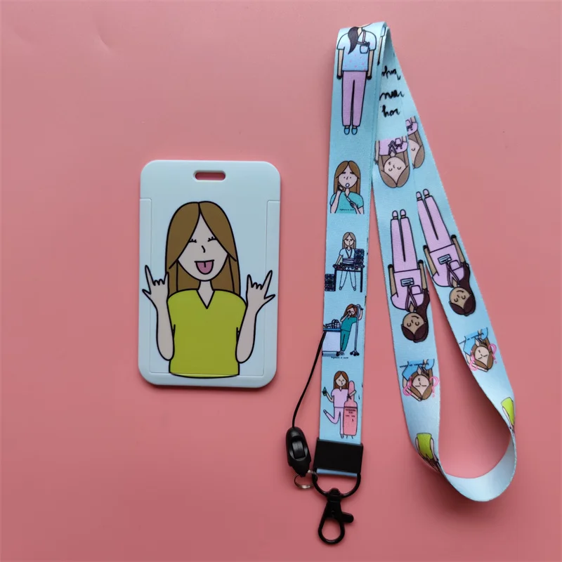 Neue Kreative Arzt Krankenschwester Lanyards ID Abzeichen Halter Frauen Karte Halter Hängen Seil Mädchen Lanyard Karte Fall Versenkbare Clip – Detail 34