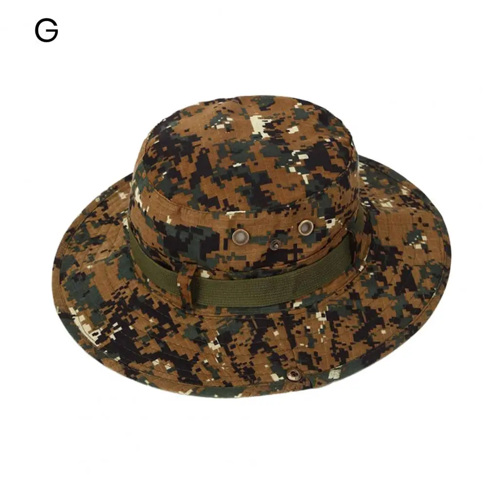 

Adjustable Circumference Hat Ventilation Holes Hat Wide Brim Camouflage Fisherman Hat Adjustable Sun Protection for Outdoor