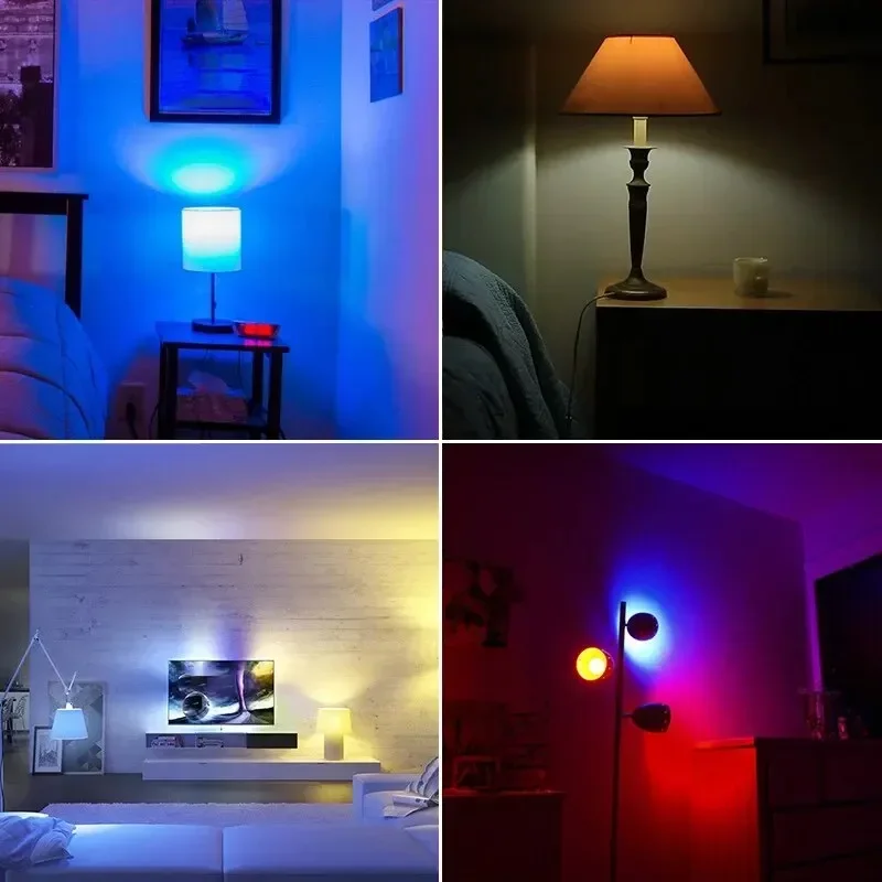 E27 9W WiFi Bohlam LED Pintar Dapat Diredupkan Lampu RGBCW Kontrol Suara Kompatibel dengan Alexa Google Home 100-240V