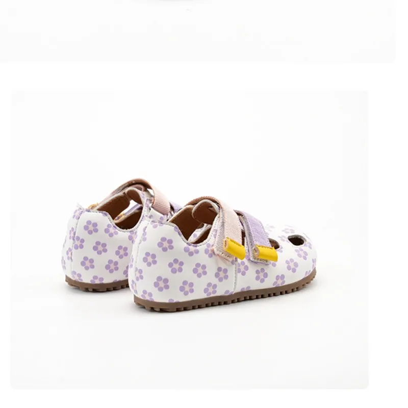 New Baby Shoes Leather Cut-outs Toddler Girls Barefoot Shoes Soft Sole Outdoor Tennis Fashion Little Kids Sandals 18-25