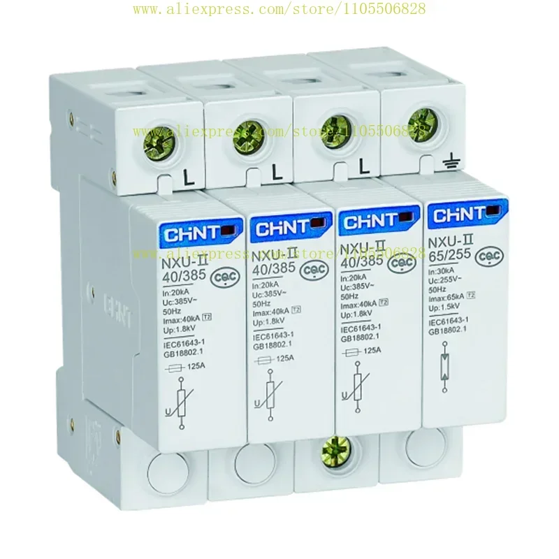 Chint surge protector Kunlun series NXU-II 4P40 60KA lightning arrester three-phase