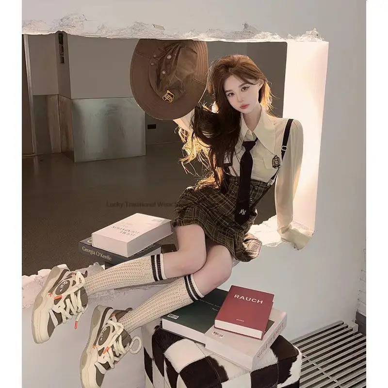 Spring New Korean Style School Uniform Girl Fashion Slim Daily Jk Uniform Gril Sexy College Style Jk Uniform Lady Daily Wear