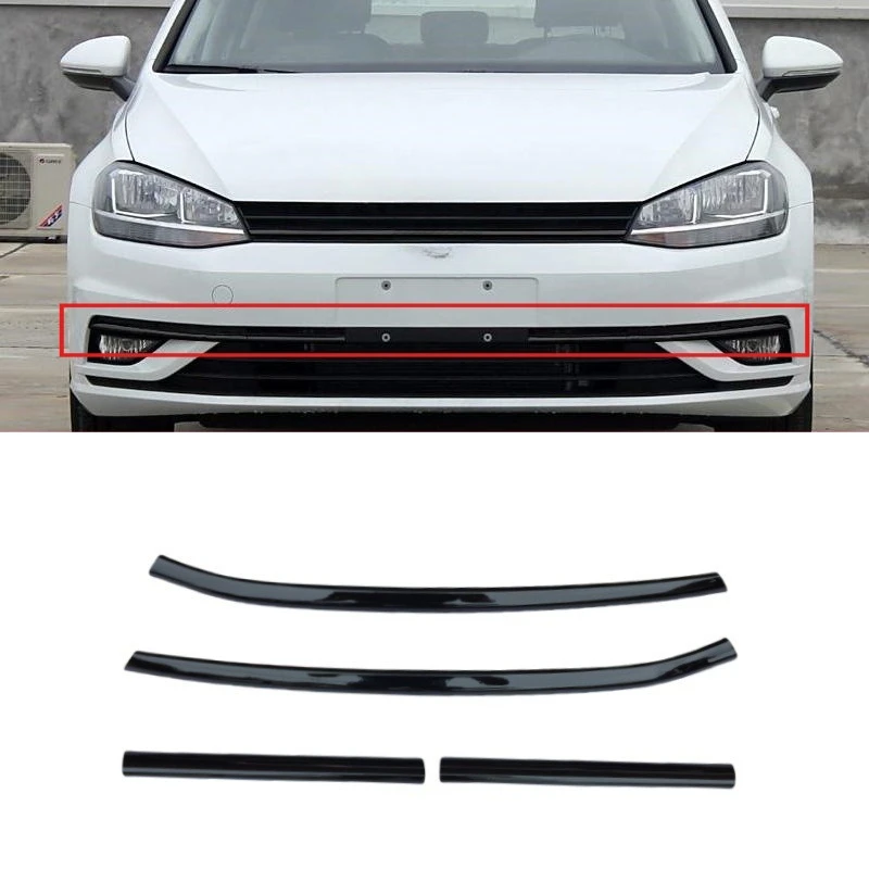 

For Volkswagen Golf MK7.5 Front Grille Trim Sticker Cover Strip Decal Exterior Black Warrior Car Modification Auto Accessories