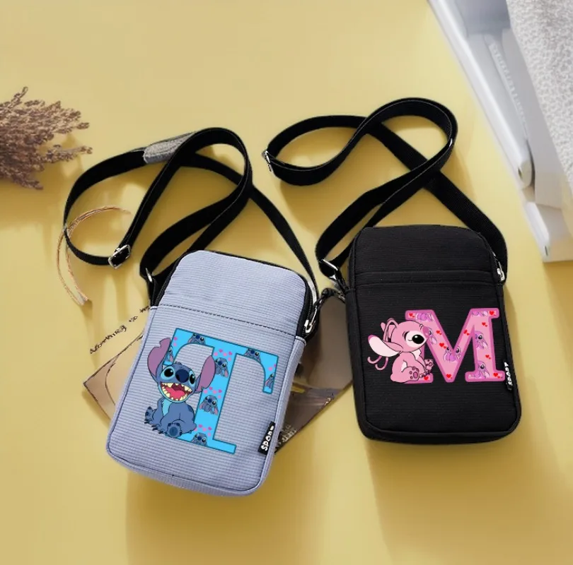 

Stitch A-Z 26 English Letters Women's Bags Shoulder Bag Kawaii Angel Stitch Bag School Bag Students Mobile Phone Bags
