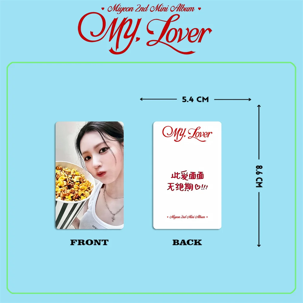 Kpop Idols Miyeon 2nd ألبوم صغير MY LOVER Photocards 6 قطعة/المجموعة مزدوجة الجانبين الطباعة مشرق فيلم LOMO بطاقة المشجعين جمع بطاقة