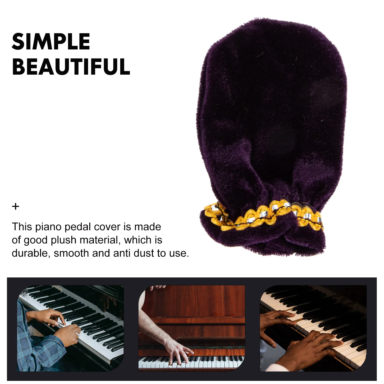 

6 Pcs Piano Pedal Cover Musical Instruments & Accessories Embroidery Dust for Protector Keyboard Foot Thickened Pleuche