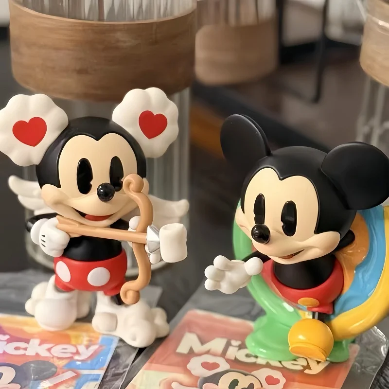 New Genuine Disney Mickey Childhood Of Boundless Imagination Series Blind Box Kawaii Mickey Figurine Doll Pvc Model Toy Gift