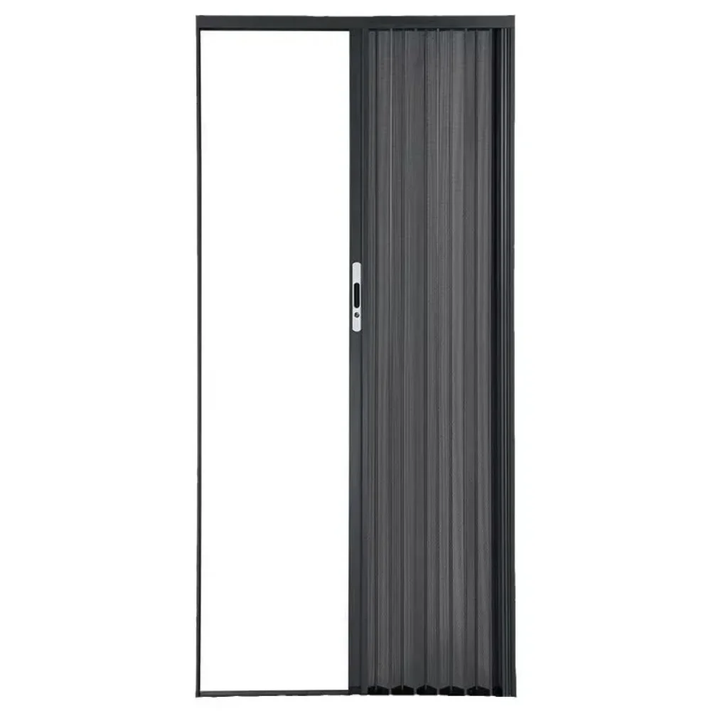 Puerta plegable invisible de malla de acero 304 con cerradura, puerta corredera de aleación de aluminio a prueba de mosquitos, gatos y perros