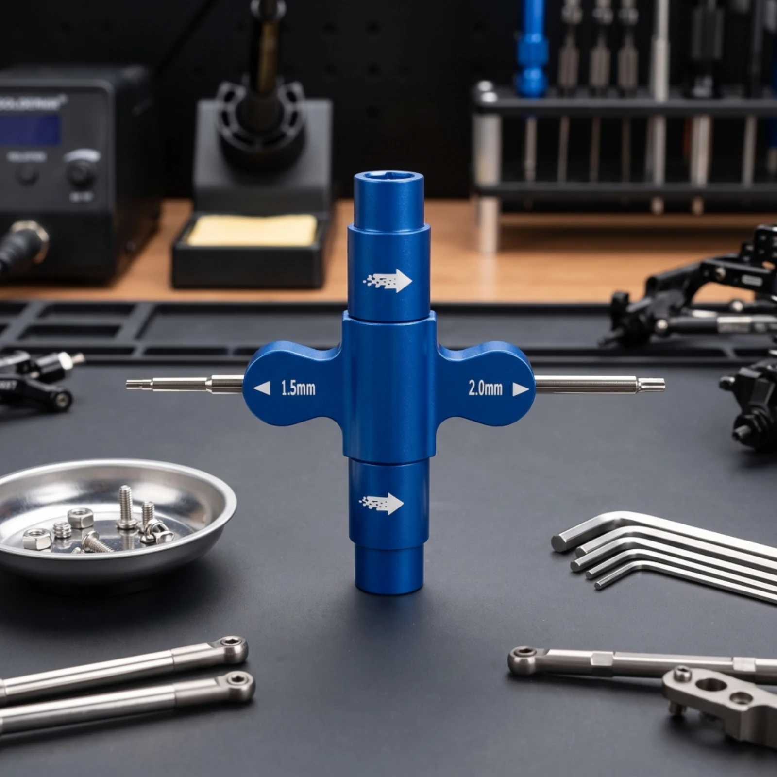 Cross Driver Two-sidedEnded Multi-Tool Cross Wrench Lightweight Multifunction Tool Easy to Carry for RC Modelers, Crawler Repair