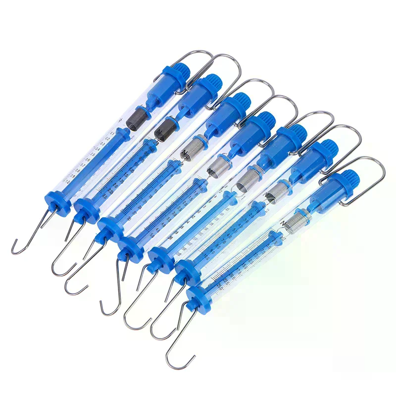 1PC Practical Newtons Spring Scale Tubular Dynamometer Plastic Transparent Body Easy Hanging For Classroom