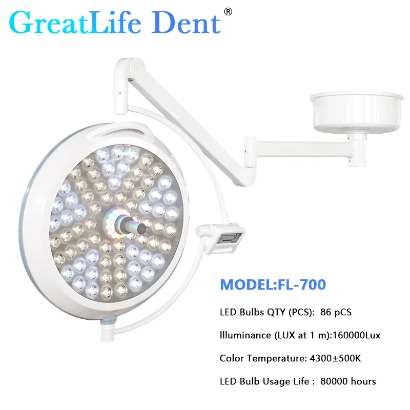 GreatLife Dent 145w 145 Leds Double Head RGB optical Cold Shadowless Operation Ceiling Wall-Mounted Dental Pets Exam Light Lamp