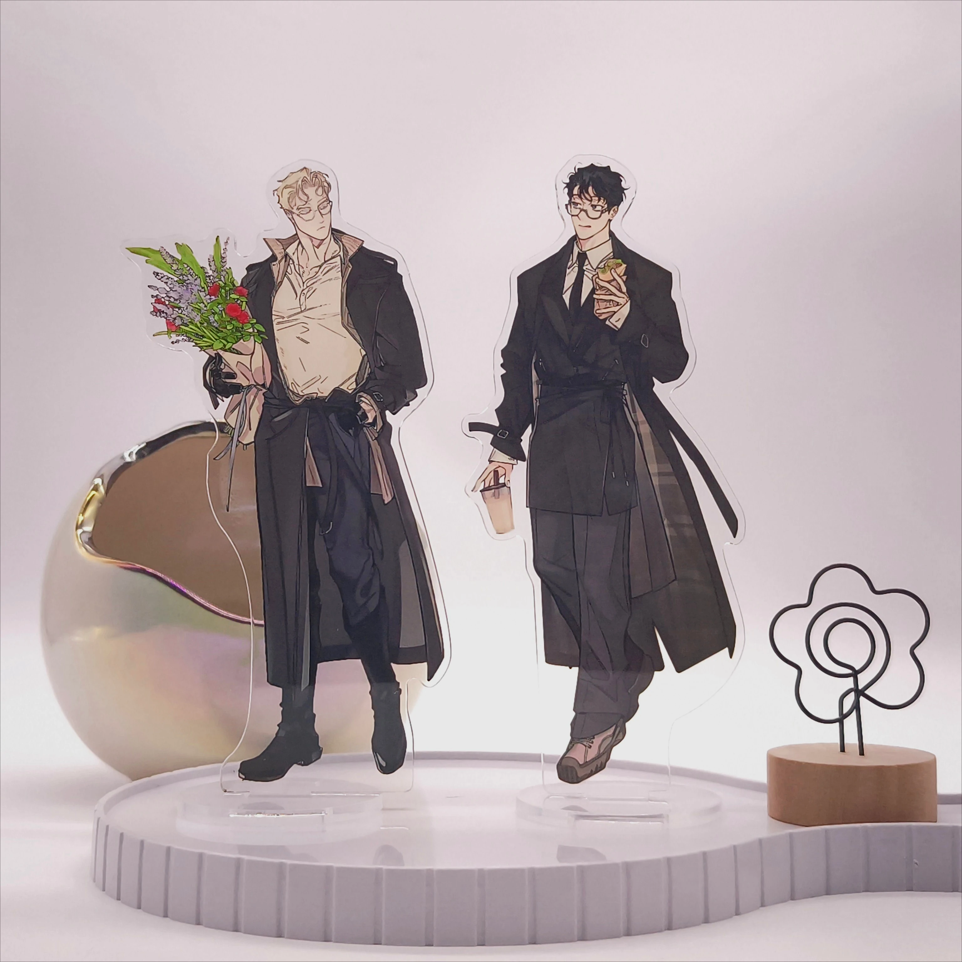 Rosa y champán BL Yaoi Manhwa acrílico Standee Anime regalo coleccionable decoración de escritorio