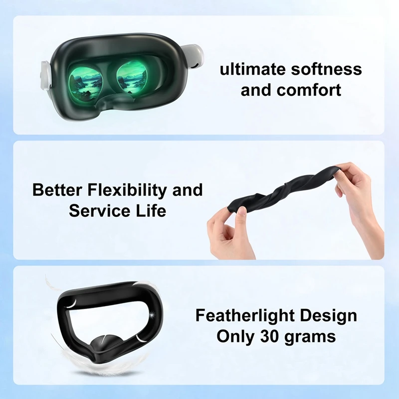 N84R-Silicone Face Mask Lens Protector For Meta Quest 3S, Sweat-Proof And Light-Proof Silicone Cover, Comfortable Experience