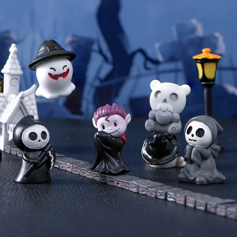 

Halloween Ghost Devil Wizard Figurine Miniature Landscape Decoration DIY Home Decoration Accessories Desktop Small Ornament Gift