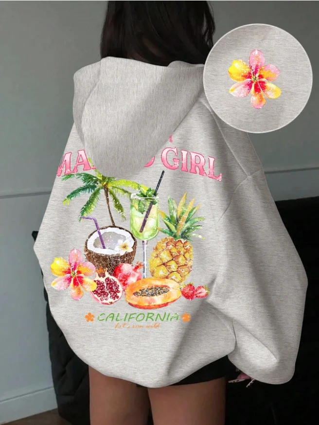 

Новая осенне-зимняя толстовка с капюшоном Y2K American Street Ins Lazy Casual Style, объемный женский топ большого размера с 3D принтом для взрослых и детей