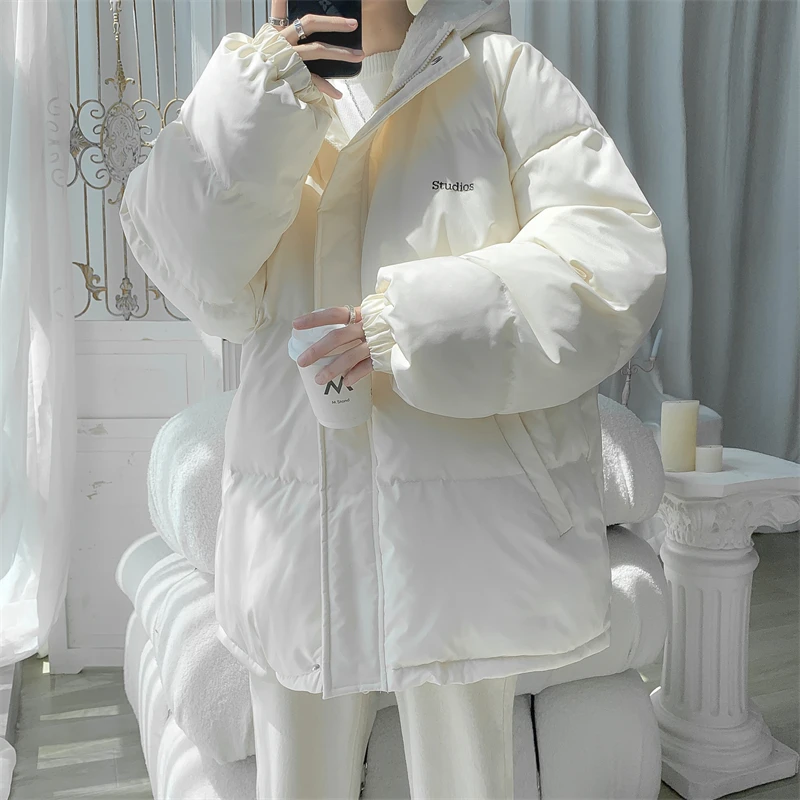 Men Winter Hooded Jackets Plus Size 5XL-M Fashion Embroidery Polar Fleece Thick Warm Men's Casual Jacket Cotton-Padded Coats Man