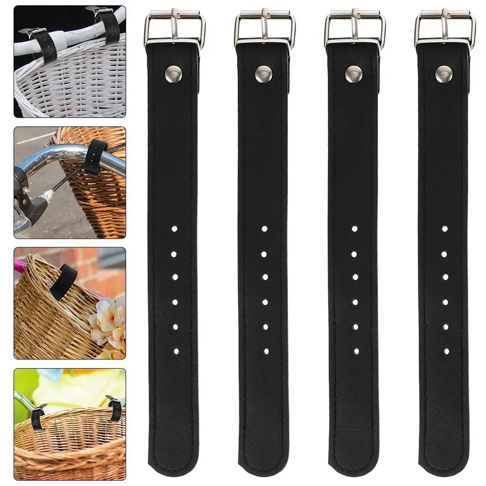 2 Pairs Bike Basket Straps Adjustable Belt Children Cycling Storage Part Wicker Sturdy Thicken Scooter Safe Basket Bike Supplies