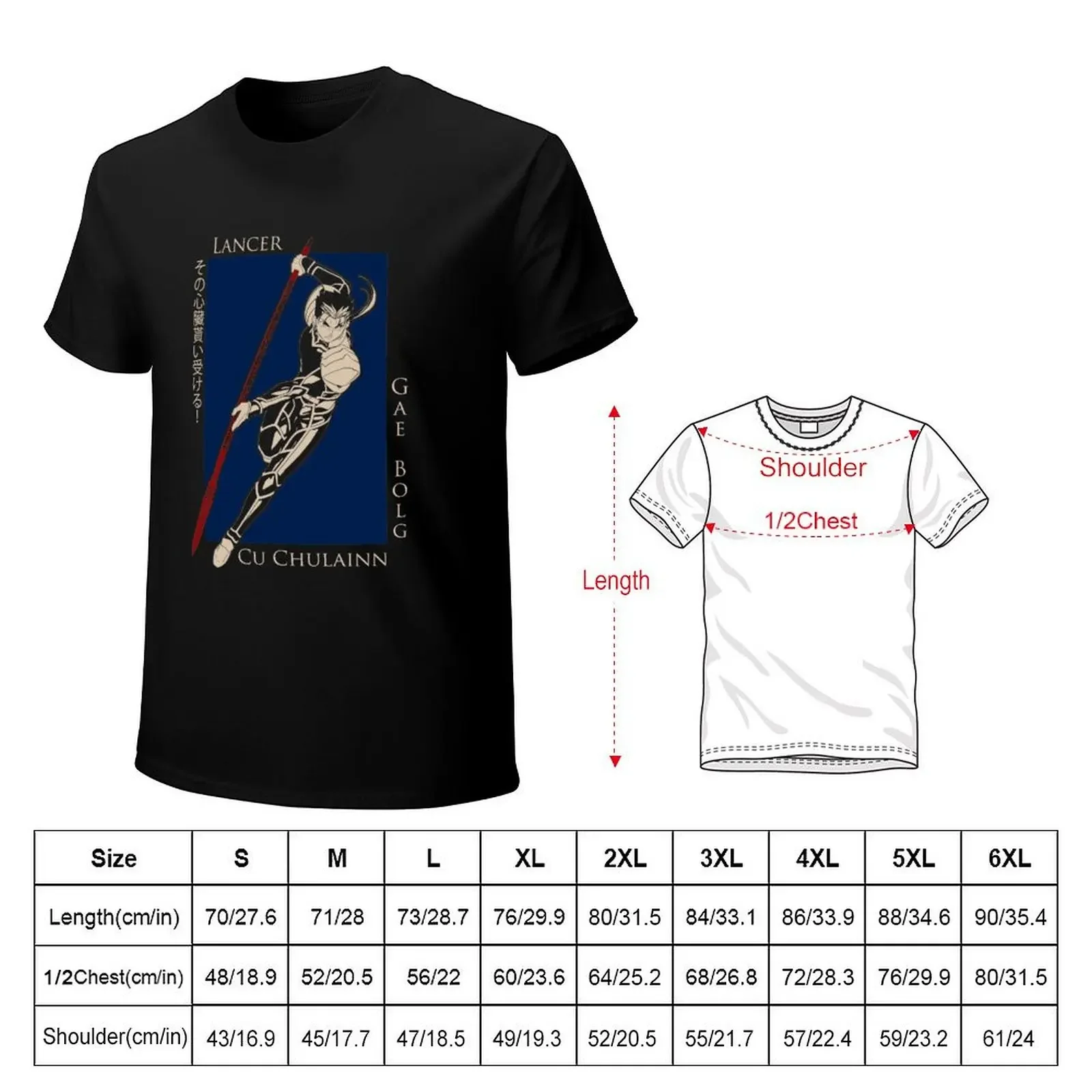 Lancer Cu Chulainn Gae Bolg T-Shirt korean fashion Blouse custom shirt plus size men clothing