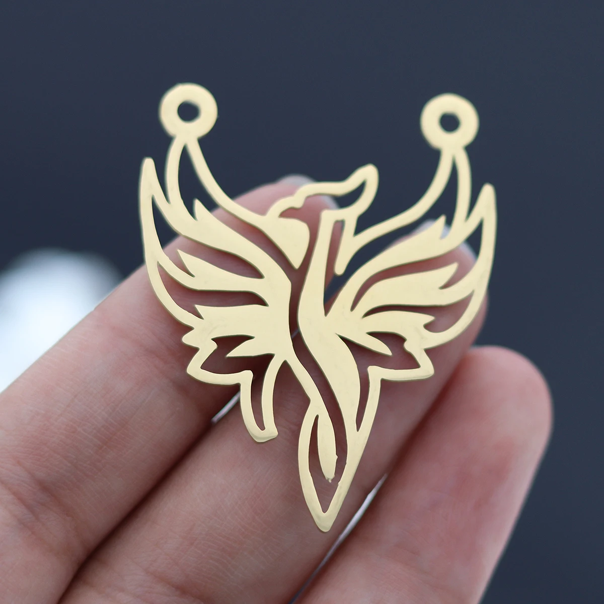 3 szt. Uroki ze stali nierdzewnej Phoenix Firebird na materiały do wyrobu biżuterii ptak wisiorek w kształcie zwierzątka naszyjnik DIY kolczyki akcesoria — zdjęcie 7