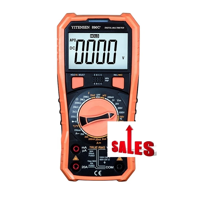 YITENSEN 890C+ Digital Multimeter Manual Range New Type Multimeter Digital True RMS NCV Flashlight