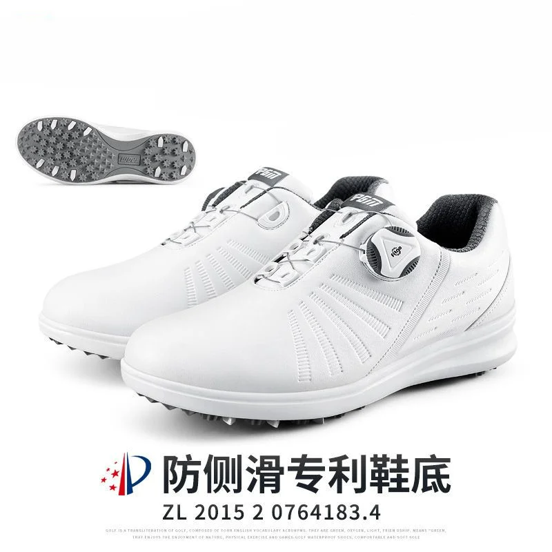 New Golf Training Shoes Waterproof and Non-slip Women's Outdoor Sports Shoes Knob Shoelaces Microfiber Leather Slip Golf Shoe