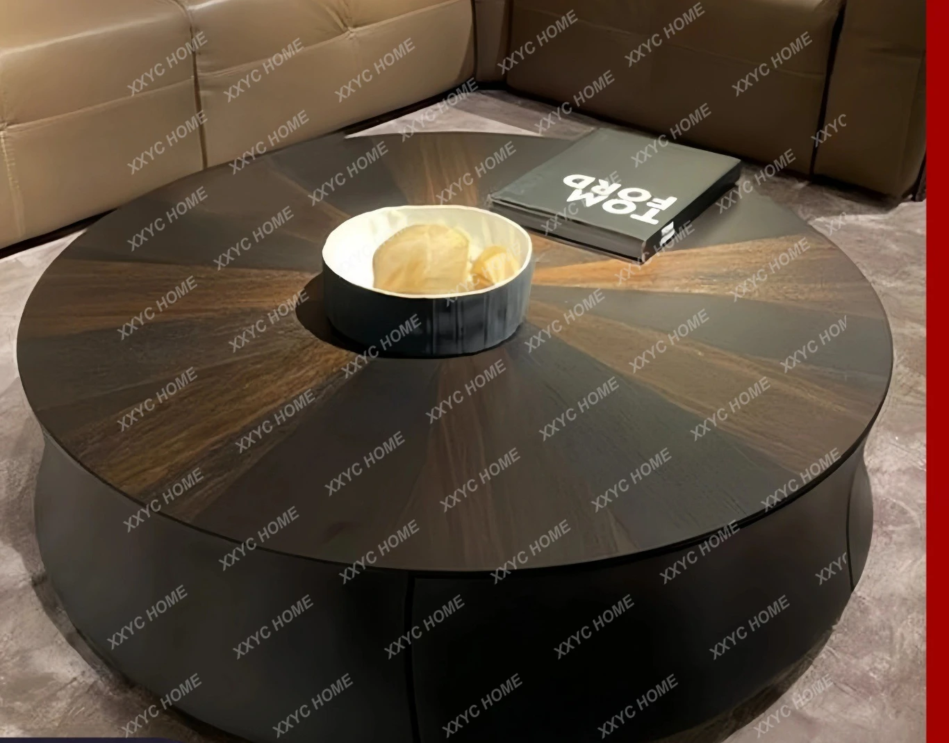 A Black oak coffee table piano paint living room coffee table modern simple corner table