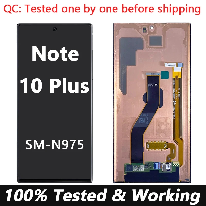 Super Amoled Note10+ LCD Display With Frame Touch Screen Replacement, For Samsung Galaxy Note 10 Plus, N975, N9750, NEW OLED TFT