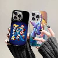 R-Rockman M-Megaman Game Phone Case For IPhone 16 15 14 13 12 11 Pro Max Plus Color Shockproof Back Silver Cover