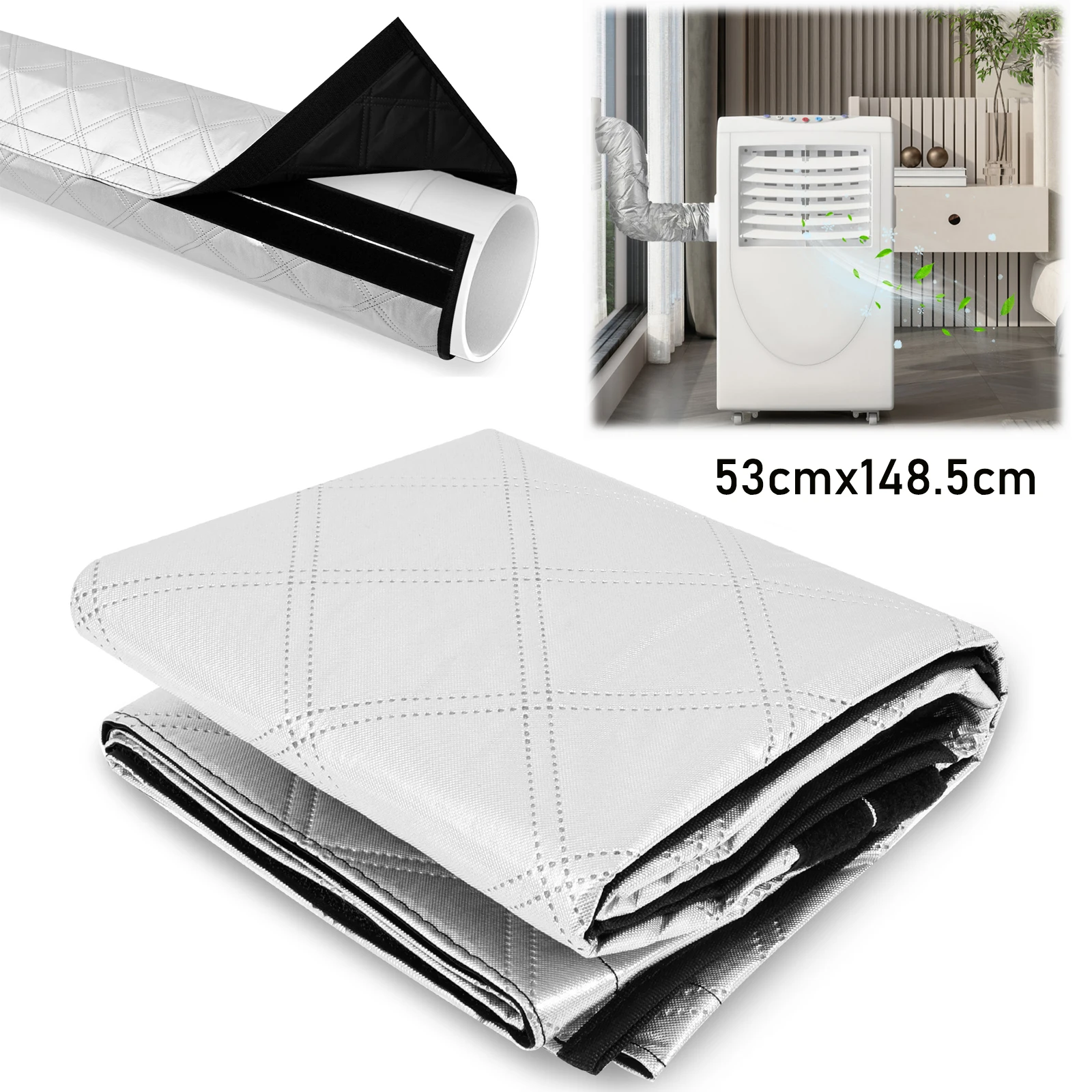 

3 Layer Air Conditioner Hose Cover LightweightAC Insulated Hose Cover Wrap Portable Air Conditioner Hoses Sleeve for 5.9" Diame