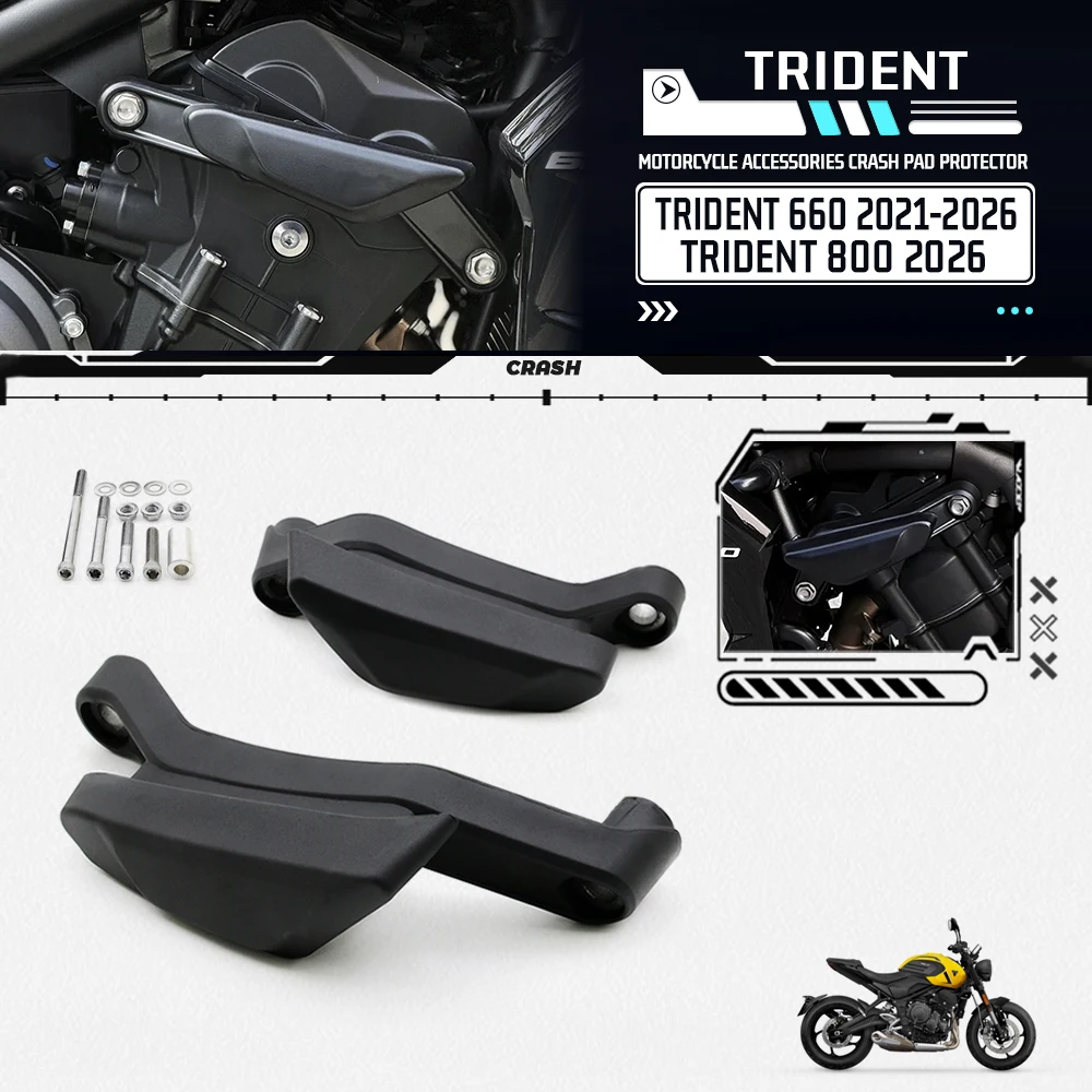 Image of Für Trident 660 Trident660 Trident800 2021-2026 Motorrad Sturzschutz Rahmen-Slider Verkleidungsschutz Crashpad Protektor
