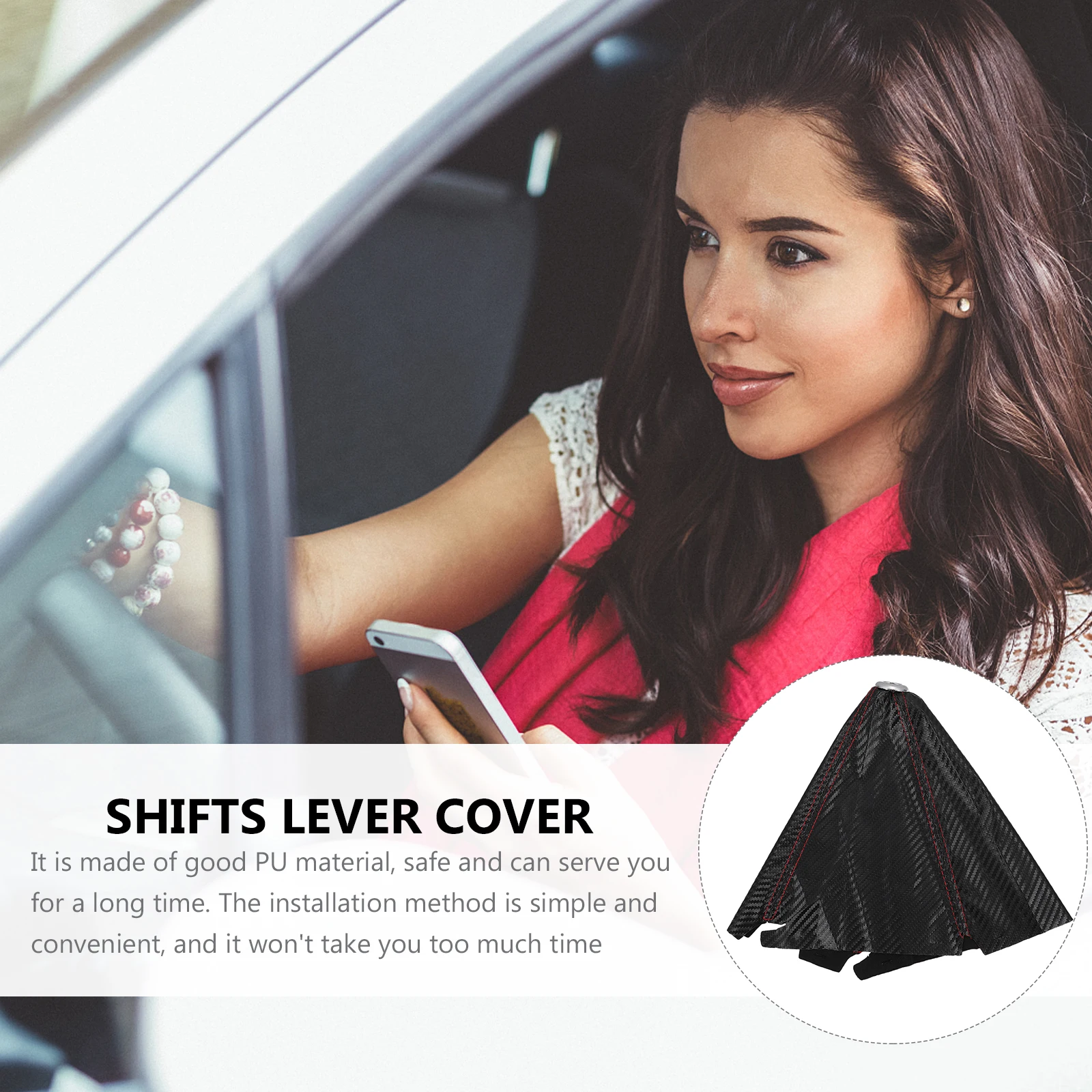 

Shifts Stick Handle Cover Pu Gear Shift Boot Durable Auto Shifts Stick Cover For Most Vehicles