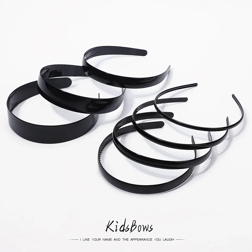 1 Piece Simple Women Black Headbands Plastic Headbans Solid Color Fashion Head Band for Girls Casual Hair Accessories Wholesale