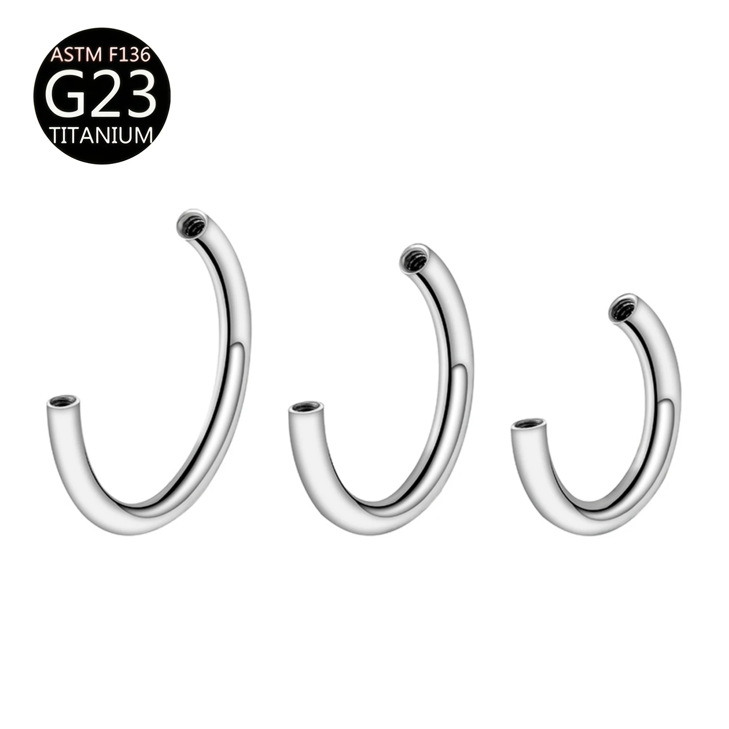 5pcs/lot Right Grand ASTM F136 Titanium 16G Internally Threaded Circular Barbell Horseshoe Body Piercing Jewelry Accessories